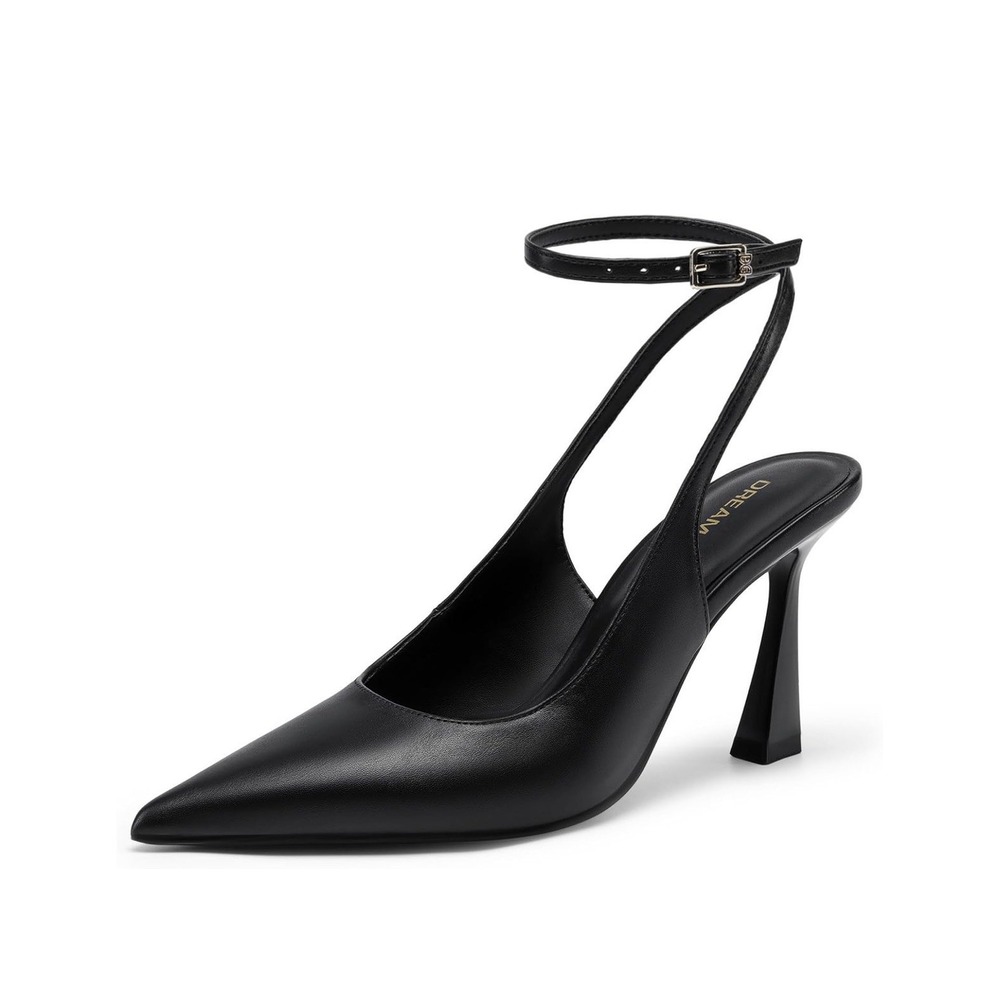 New in Box Dream Pairs Black Slingback High Heel Shoes Size 10